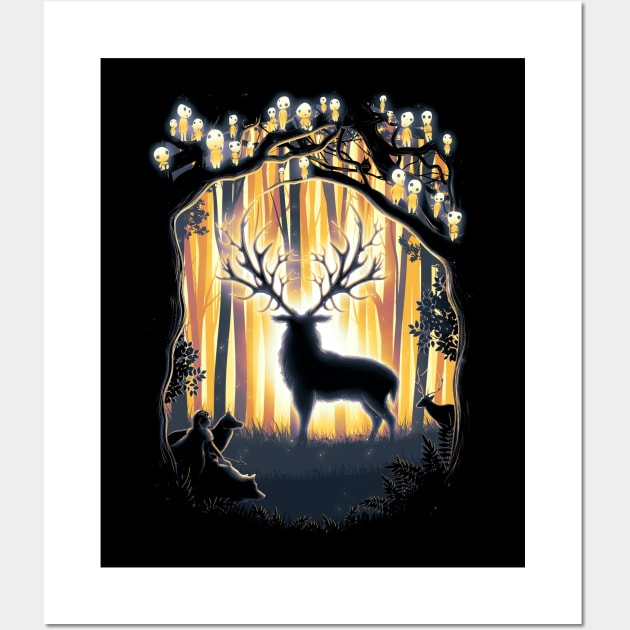 Deer God Please Save Our Forest Wall Art by barrettbiggers